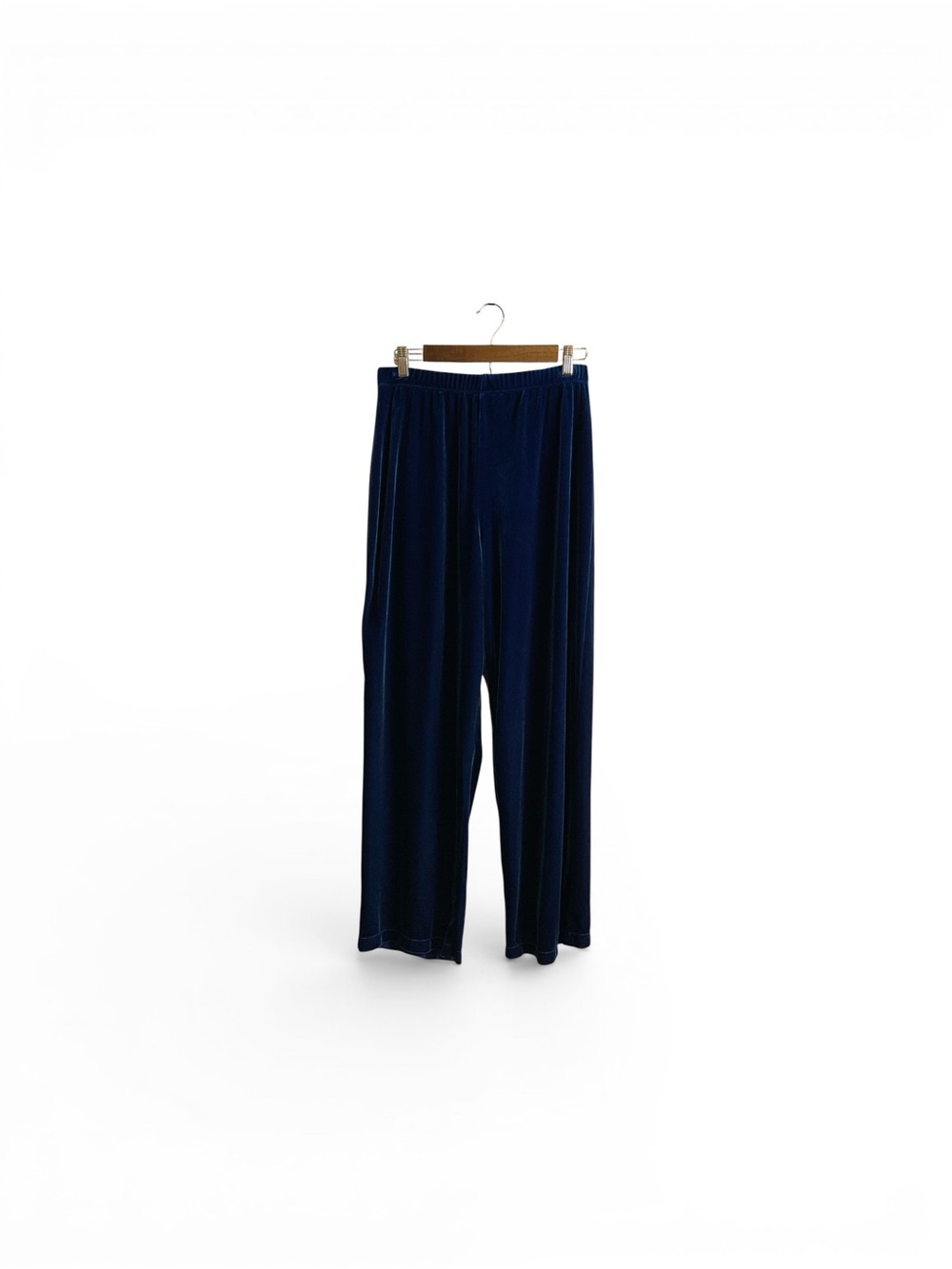 Susan Graver Velvet Straight Leg Pants - Navy - Picture 3 of 4